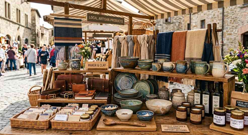 Local artisan products available inside dallas farmers market