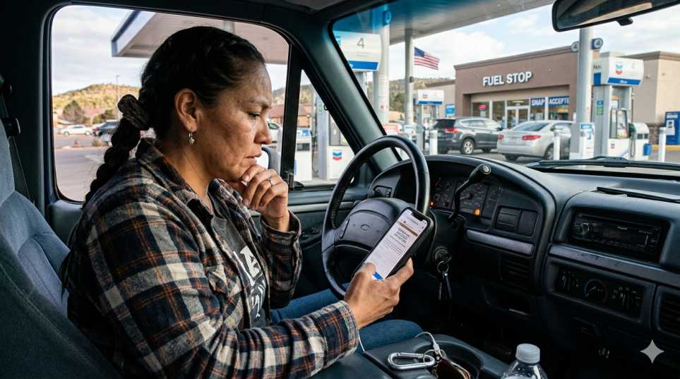 Driver searching for gas money assistance through 15M Finance